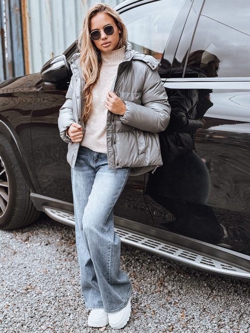 Ženska usnjena jakna COLLAR Barva Črna DSTREET TY3899