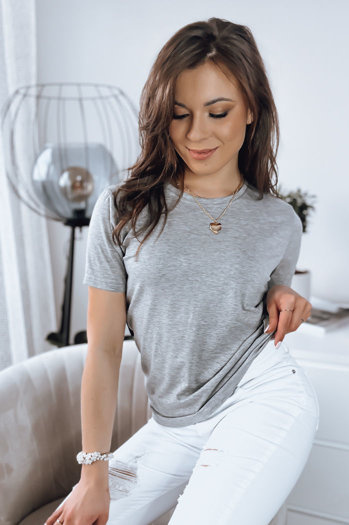 Ženska majica basic MAYLA Barva Svetlosiva DSTREET RY2122