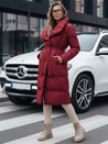 Ženski dolgi prešiti plašč FAVI bordo barve Dstreet TY4961
