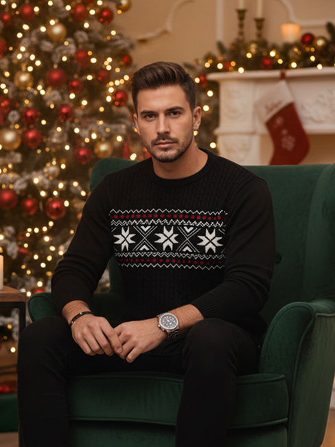 Moški črni pulover Dstreet WX2276z