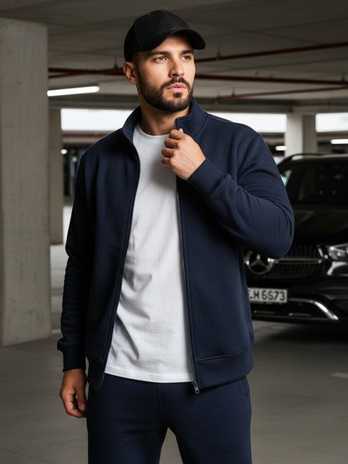 Moška jopa z zadrgo Barva Mornarica DSTREET BX4567