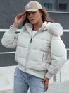 Ženska prešita zimska jakna s krznom COLDPACK bela Dstreet TY4429