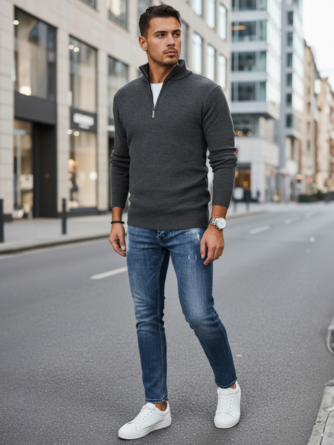 Moški svetlo siv pulover Dstreet WX2339