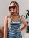 SUMMER LOVE one size maxi obleka modra in bela Dstreet EY2612