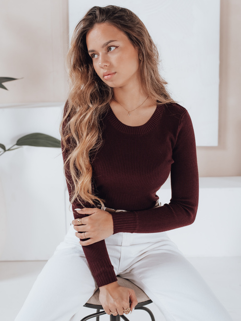 Ženski rebrasti pulover NOLVIE bordo Dstreet MY2493