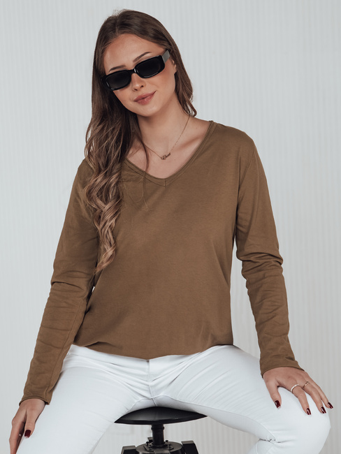Ženska bluza VAVLSTYLES navadna kamelja barva Dstreet RY2686