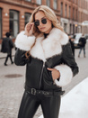 Ženska jakna ramones s krznom črna Dstreet TY5122z