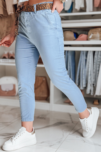 Ženske hlače s pasom MADELINA blue Dstreet UY2626