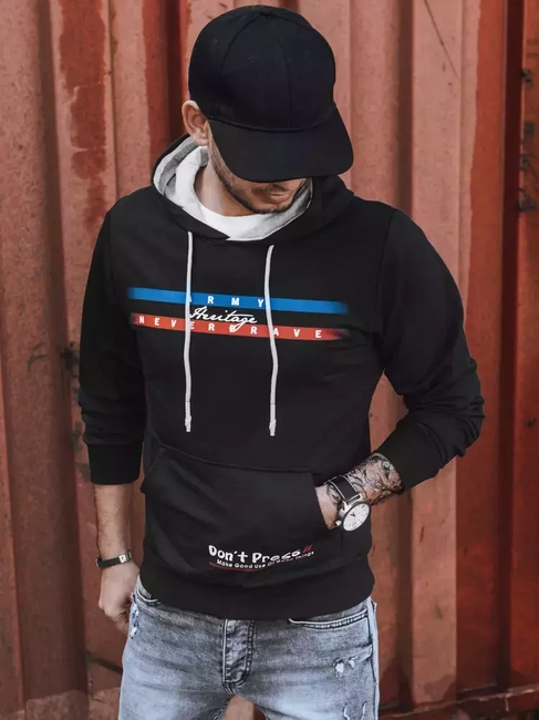 Moška jopa s potiskom črna Dstreet BX5386