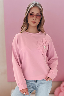 Ženska bluza oversize velikosti FLORINE roza Dstreet RY2763