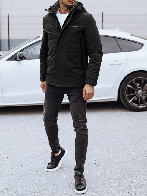Moška zimska jakna s kapuco črna Dstreet TX4908