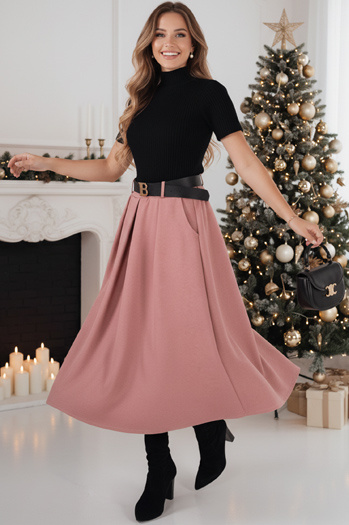 Žensko midi krilo roza Dstreet CY0476z