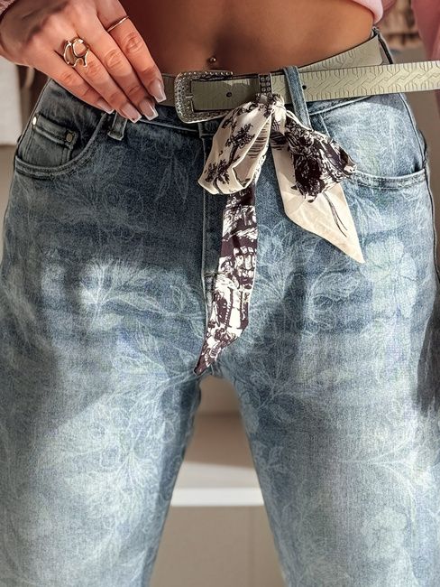 Ženske hlače iz džinsa s pasom FLORETTA blue Dstreet UY2490