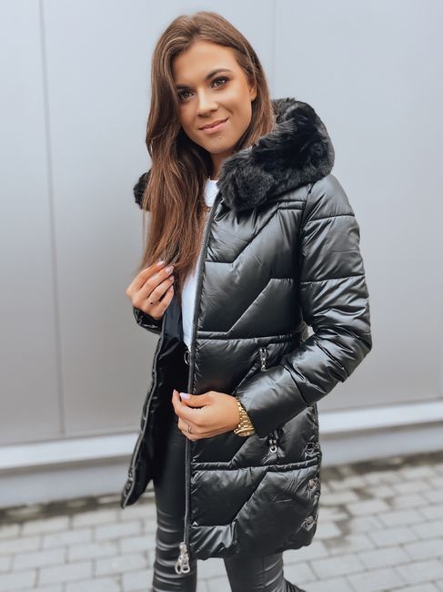 Ženska zimska jakna s kapuco KRISTA black Dstreet TY3065