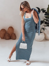 SUMMER LOVE one size maxi obleka modra in bela Dstreet EY2612