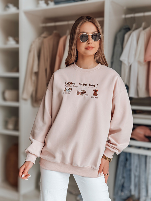 Ženska bluza prevelike velikosti z jazbečarji JAMNIKOVE roza Dstreet BY1497