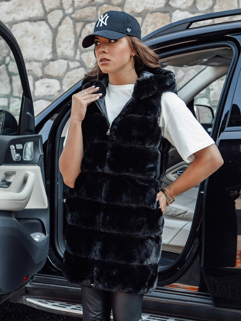 Ženski krznen jopič ASHTON black Dstreet TY4543