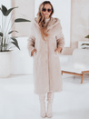 Ženski krznen plašč HELLOCHIC long beige Dstreet TY4987