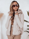 Ženski prešiti telovnik s kapuco MISSVEST beige Dstreet TY5020