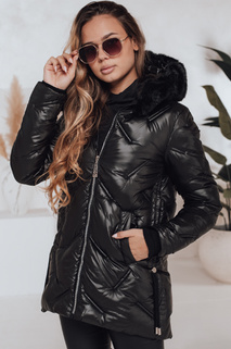 Ženska zimska bunda LOVEINSIDE prešita s krznom črna Dstreet TY5049