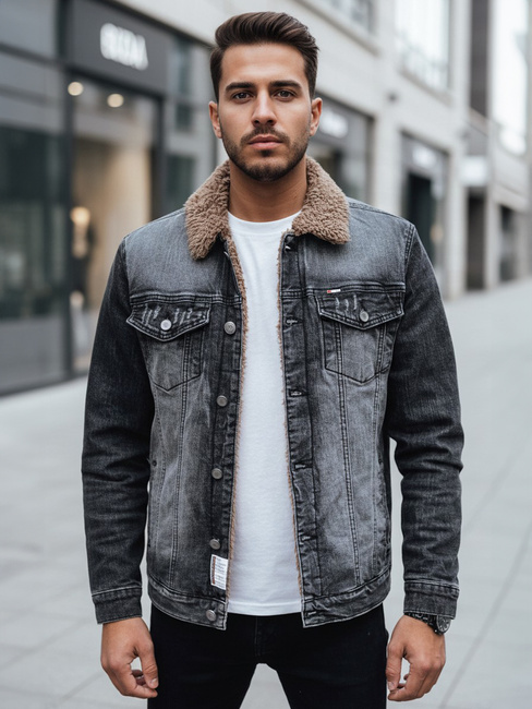 Moška izolirana jeans jakna črna Dstreet TX4725z