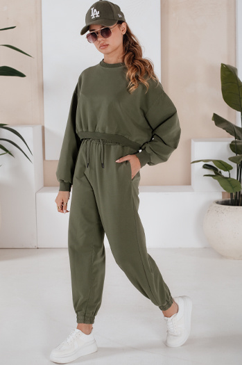 Ženski komplet trenirke SOLIR kaki Dstreet AY1019