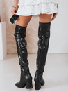 Ženski škornji nad koleni črne barve Dstreet ZY1245