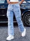 Ženske jeans hlače URBANVI cargo baggy svetlo modre Dstreet UY2213_3