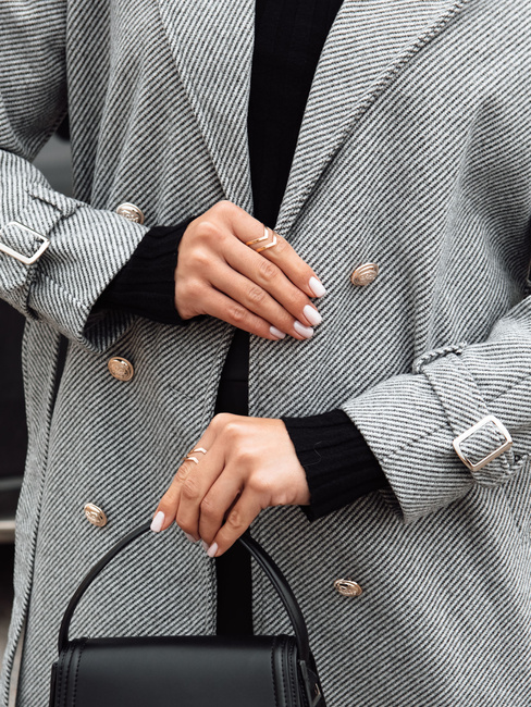 Ženski plašč CAMELLYN dolg siv Dstreet NY0742