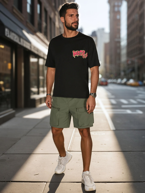 Moške bojne hlače iz blaga zelene barve Dstreet SX2508