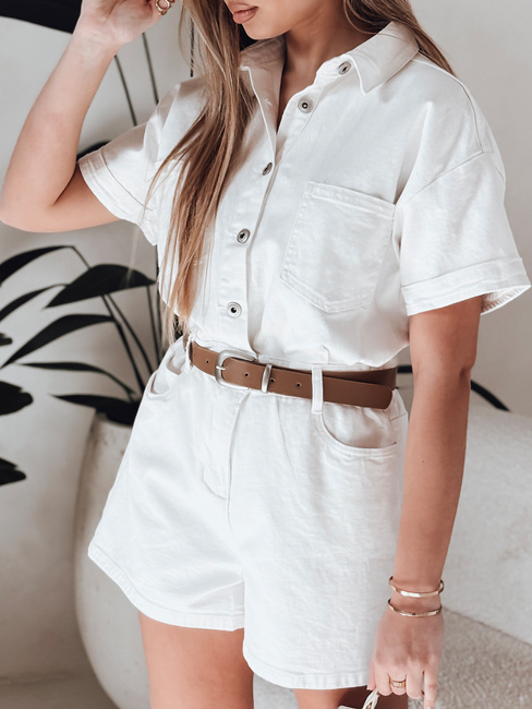 DINOZIA bela jeansova kratka obleka Dstreet EY2589