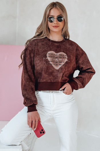 Ženska prevelika majica s kravato in srcem DESSER burgundska Dstreet BY1463