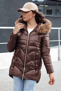 Ženska zimska jakna s kapuco WINTERCHIC kava Dstreet TY4458