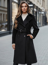 Ženski zimski plašč classic trench black Dstreet NY0762z
