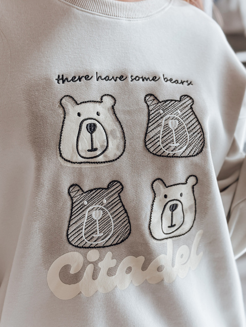 Ženska bluza prevelike velikosti z medvedki MISOBEARS siva Dstreet BY1436