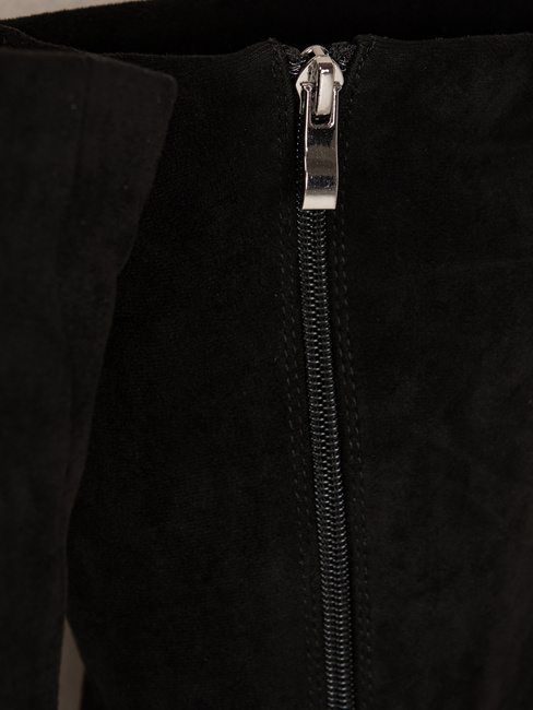 Ženski semiš škornji črni Dstreet ZY1335