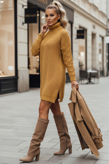 Ženski dolgi pulover FUERTA Barva Rumena DSTREET MY1866