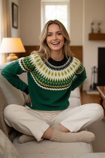 Ženski pulover RUBY GLOW green Dstreet MY2377