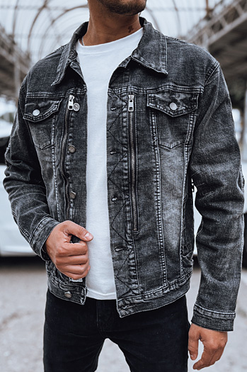 Moška jeans jakna črna Dstreet TX4702