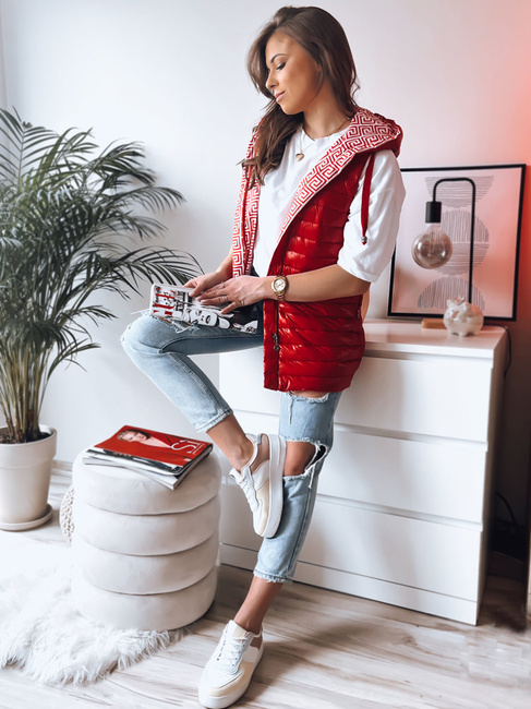 Ženski prešit telovnik CRISTINA Barva rdeča DSTREET TY3471