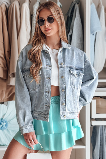 Ženska prevelika jeans jakna STEFANIA blue Dstreet TY4895