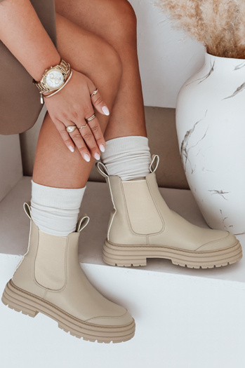 Ženski škornji LUXIBOOTS na platformi bež Dstreet ZY0487