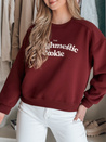 Ženska bluza prevelike velikosti s potiskom COOKIES v bordo barvi Dstreet BY1445