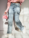 Ženske hlače ARGORAVE cargo baggy denim modre Dstreet UY2226_2