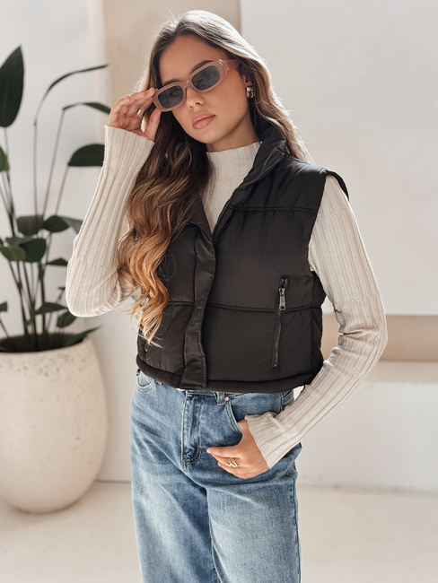 Ženski prešiti telovnik black Dstreet TY5197