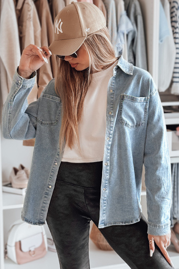 Ženska majica iz džinsa prevelike velikosti BLUJANES modra Dstreet DY0455