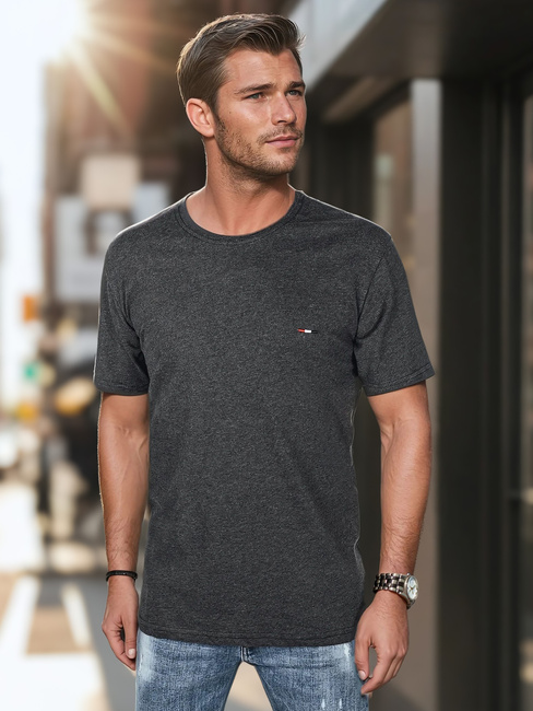 Moška majica z vezenino temno siva Dstreet RX5634