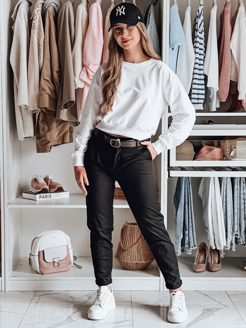 Ženske hlače s pasom MODELA black Dstreet UY2568