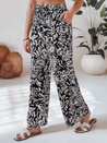Ženske hlače iz blaga s širokimi nogami TROPICAL SUN black Dstreet UY2634_1