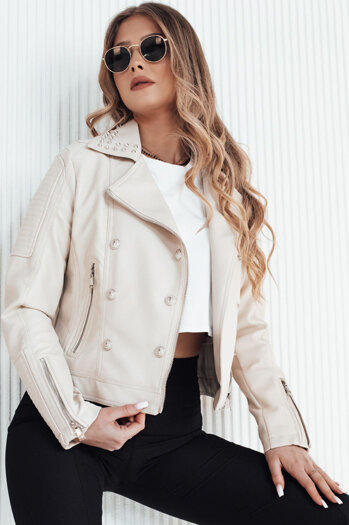 Ženska usnjena jakna TRUCCO beige Dstreet TY4179
